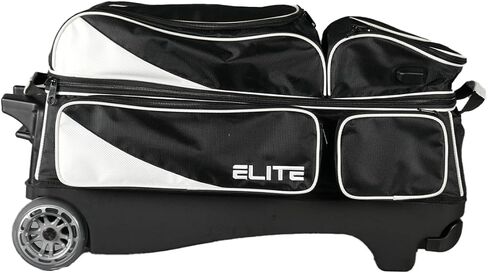 Deluxe 3 Ball Roller Bowling Bag with 5" Smooth Wheels - 4 Large Accessory Pockets, Shoe Compartment, Extendable Handle - USB Charging Port in Saudi Arabia