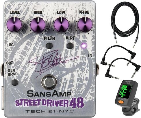 Tech 21 Frank Bello Street Driver 48 Signature SansAmp - حزمة مع كابل أداة، و2 كابل توصيل، وموالف in Saudi Arabia