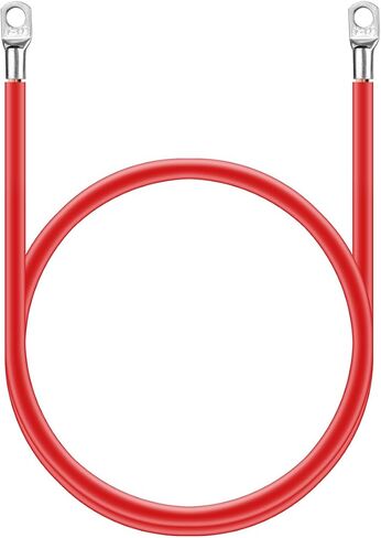 كابل بطارية طاقة SHIERLENG مقاس 2 AWG بطول 1 قدم مع موصلات طرفية للبطارية، عروات 3/8 بوصة، سلك توصيل بطارية من النحاس النقي الأحمر + الأسود للسيارات والدراجات النارية والبحرية والقارب والسيارة والعاكس in Saudi Arabia