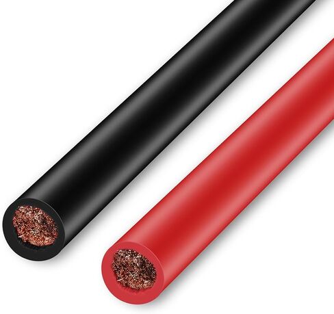 كابل بطارية طاقة SHIERLENG مقاس 2 AWG بطول 1 قدم مع موصلات طرفية للبطارية، عروات 3/8 بوصة، سلك توصيل بطارية من النحاس النقي الأحمر + الأسود للسيارات والدراجات النارية والبحرية والقارب والسيارة والعاكس in Saudi Arabia