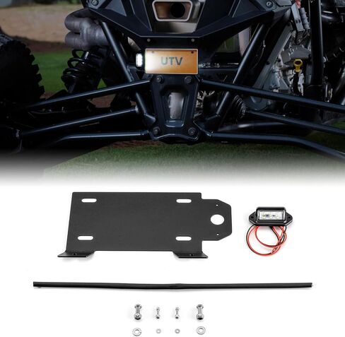 حامل لوحة ترخيص WeiSen مع 6 إطار حامل ضوء لوحة ترخيص LED متوافق مع 2022 2023 Polaris RZR PRO R 4 in Kuwait
