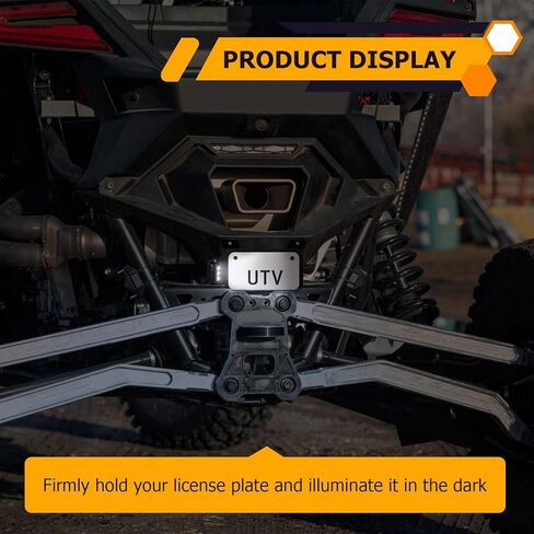 حامل لوحة ترخيص WeiSen مع 6 إطار حامل ضوء لوحة ترخيص LED متوافق مع 2022 2023 Polaris RZR PRO R 4 in Kuwait