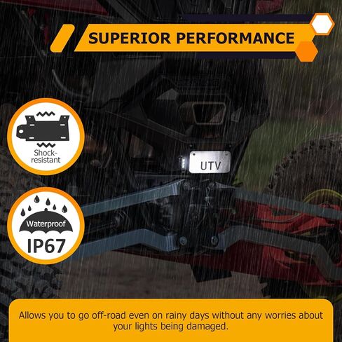 حامل لوحة ترخيص WeiSen مع 6 إطار حامل ضوء لوحة ترخيص LED متوافق مع 2022 2023 Polaris RZR PRO R 4 in Kuwait