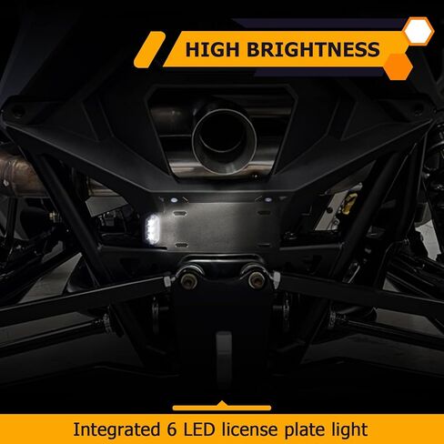 حامل لوحة ترخيص WeiSen مع 6 إطار حامل ضوء لوحة ترخيص LED متوافق مع 2022 2023 Polaris RZR PRO R 4 in Kuwait
