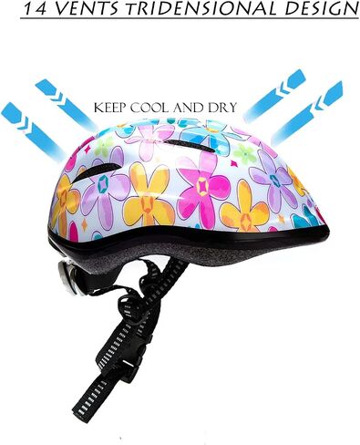 Girl Helmet for Bike,Kids Bike Pink Helmet for Girls Approximately Ages 3-10 Years Adjuastable and Multi-Sport, from Toddler to Kids CPSC Certicated in Saudi Arabia