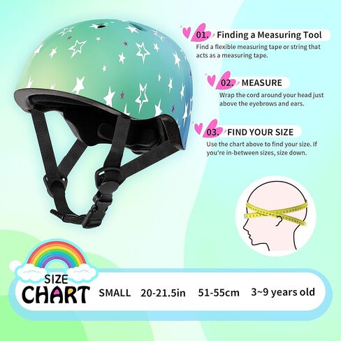 SULIFEEL خوذة دراجة للأطفال للبنين والبنات خوذة تزلج للأطفال الصغار قابلة للتعديل للرياضات المتعددة سكوتر ركوب الدراجات التزلج على الجليد نجوم يونيكورن in Kuwait