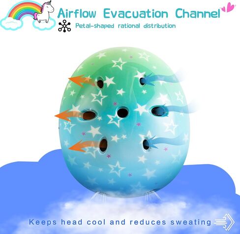 SULIFEEL خوذة دراجة للأطفال للبنين والبنات خوذة تزلج للأطفال الصغار قابلة للتعديل للرياضات المتعددة سكوتر ركوب الدراجات التزلج على الجليد نجوم يونيكورن in Kuwait