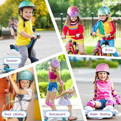 SULIFEEL خوذة دراجة للأطفال للبنين والبنات خوذة تزلج للأطفال الصغار قابلة للتعديل للرياضات المتعددة سكوتر ركوب الدراجات التزلج على الجليد نجوم يونيكورن in Kuwait