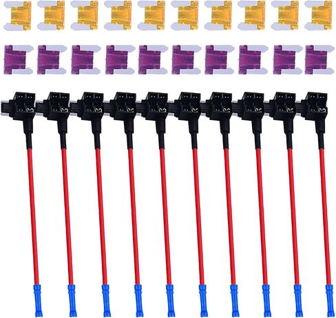 MuHize Micro2 Fuse Tap - Upgraded ATR Blade Fuse Holder(2024 New), 12V Car Add-a-Circuit Fuse Tap Adapter with 10 Pcs 5 Amp Micro2 Blade Fuses Kit in Kuwait