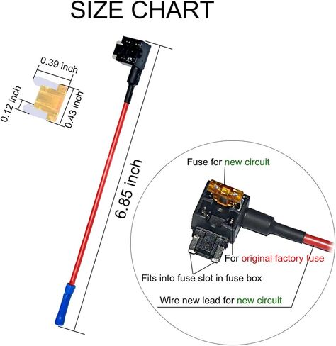 MuHize Micro2 Fuse Tap - Upgraded ATR Blade Fuse Holder(2024 New), 12V Car Add-a-Circuit Fuse Tap Adapter with 10 Pcs 5 Amp Micro2 Blade Fuses Kit in Kuwait