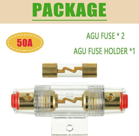 4-8 Gauge AWG in-line Fuse Holder with 100A AGU Fuses for Car Audio, Alarm, Amplifier, Compressors, Waterproof Inline Fuse Holder 100 AMP in Saudi Arabia