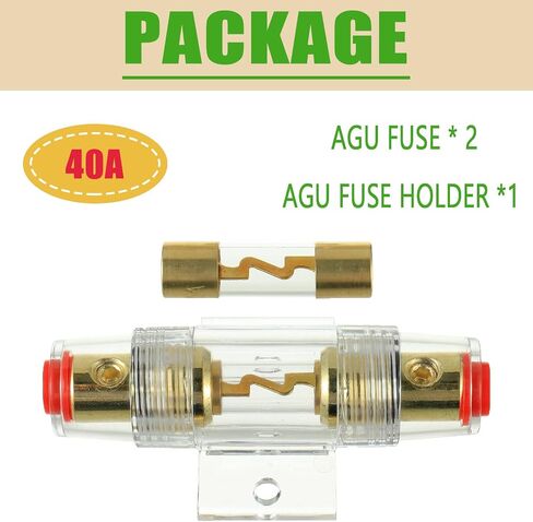 4-8 Gauge AWG in-line Fuse Holder with 100A AGU Fuses for Car Audio, Alarm, Amplifier, Compressors, Waterproof Inline Fuse Holder 100 AMP in Saudi Arabia