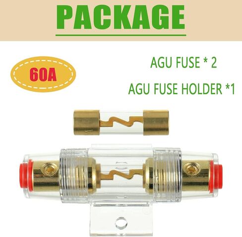 4-8 Gauge AWG in-line Fuse Holder with 100A AGU Fuses for Car Audio, Alarm, Amplifier, Compressors, Waterproof Inline Fuse Holder 100 AMP in Saudi Arabia