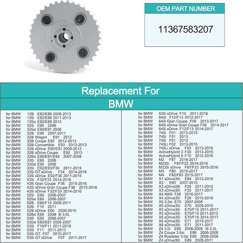 11367583207 Intake Timing Chain Sprocket Gear Camshaft Adjuster (OEM to Schaeffler,German) for BMW N51 N52 N55 M2 M3 M4 X3 X5 Z4 135i 325i 328i 330i 335i 435i 525i 528i 530i 535i 740i in Saudi Arabia