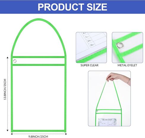 TaoBary Shop Ticket Holders Job Ticket Holders with Hanging Strap Stitched Document Holder Work Order Plastic Sleeves for Attaching to Machinery File Cabinets Racking Hanging, 13.8" x 9.8"(5 Pack) in Saudi Arabia