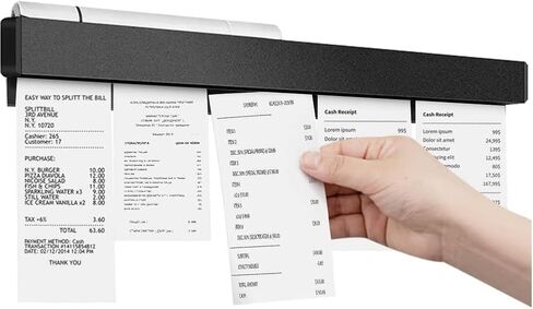 WAYUTO Self-Adhesive Slide Check Rack with Pen Slot Aluminum Display Rail Restaurant Orders Holder Office Receipt Holder Kitchen Ticket Holder for Smooth Surface 15.75 inches in Saudi Arabia