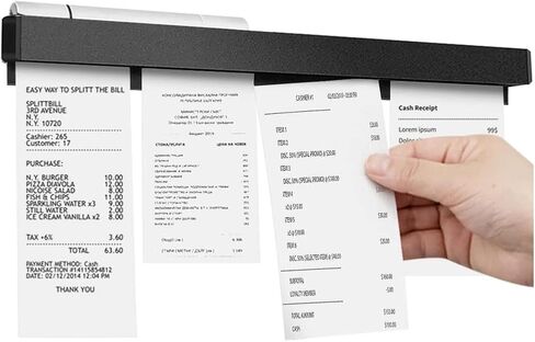 WAYUTO Self-Adhesive Slide Check Rack with Pen Slot Aluminum Display Rail Restaurant Orders Holder Office Receipt Holder Kitchen Ticket Holder for Smooth Surface 15.75 inches in Saudi Arabia