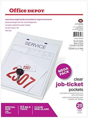 Job Ticket Holders, 9in. x 12in, Pack of 20, R179919 in Saudi Arabia