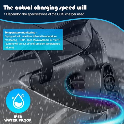 محول CCS 【فحص الأمان 】 لطراز Tesla 3 وY وS وX - لمالكي Tesla فقط - شحن سريع لجهاز Tesla الخاص بك باستخدام شواحن CCS توفر سرعات شحن تصل إلى 250 كيلو وات in Kuwait