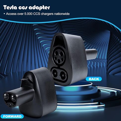 محول CCS 【فحص الأمان 】 لطراز Tesla 3 وY وS وX - لمالكي Tesla فقط - شحن سريع لجهاز Tesla الخاص بك باستخدام شواحن CCS توفر سرعات شحن تصل إلى 250 كيلو وات in Kuwait