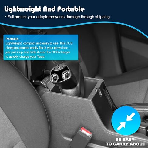 محول CCS 【فحص الأمان 】 لطراز Tesla 3 وY وS وX - لمالكي Tesla فقط - شحن سريع لجهاز Tesla الخاص بك باستخدام شواحن CCS توفر سرعات شحن تصل إلى 250 كيلو وات in Kuwait