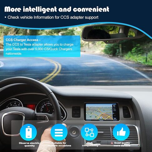 محول CCS 【فحص الأمان 】 لطراز Tesla 3 وY وS وX - لمالكي Tesla فقط - شحن سريع لجهاز Tesla الخاص بك باستخدام شواحن CCS توفر سرعات شحن تصل إلى 250 كيلو وات in Kuwait