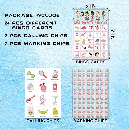 UTESG Spa Party Bingo Cards, Beauty Themed Birthday Party Bingo Games Set, Sleepover Party Favors Supplies Decorations, Kids School Classroom Home Activities - A01 in Kuwait