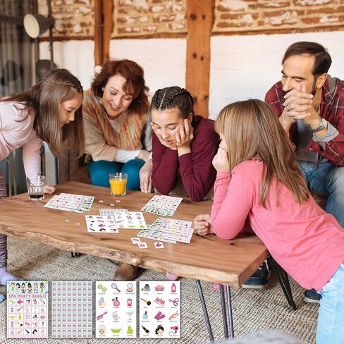 UTESG Spa Party Bingo Cards, Beauty Themed Birthday Party Bingo Games Set, Sleepover Party Favors Supplies Decorations, Kids School Classroom Home Activities - A01 in Kuwait