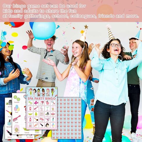 UTESG Spa Party Bingo Cards, Beauty Themed Birthday Party Bingo Games Set, Sleepover Party Favors Supplies Decorations, Kids School Classroom Home Activities - A01 in Kuwait