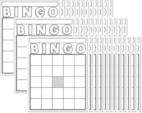 Hygloss Products Blank Bingo Cards To Write On - 36-Pack White - Large Size Bingo Sheets Disposable - Activities For Classroom, Parties, Contests, Weddings, Events & More in Saudi Arabia