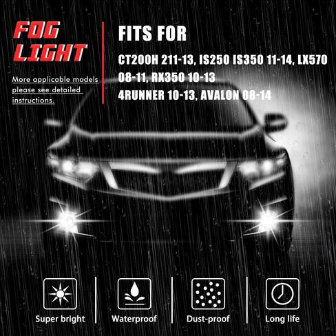 Driving Fog Lights Lamps Replacement for Toyota Camry 2007 2008 2009 with H11 12V 55W Halogen Bulbs & Universal Switch and Wiring Kit (Clear Lens) in Saudi Arabia