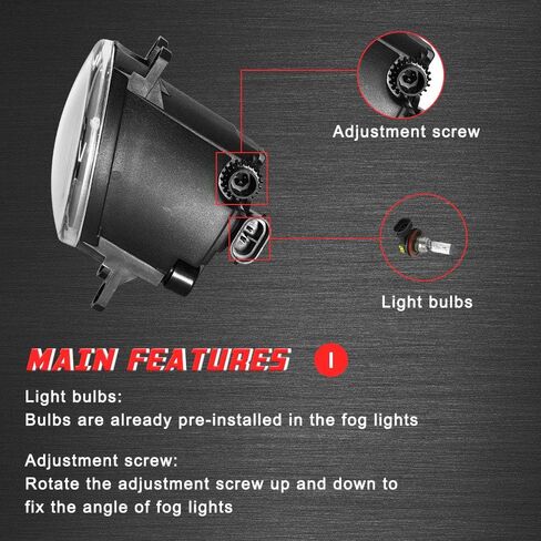 Driving Fog Lights Lamps Replacement for Toyota Camry 2007 2008 2009 with H11 12V 55W Halogen Bulbs & Universal Switch and Wiring Kit (Clear Lens) in Saudi Arabia