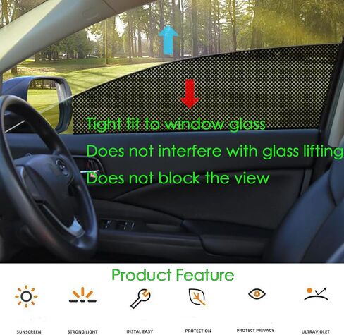 4PCS Car Side Window Sun Shade Glare Stickers, Vehicle Sunshade Sticker Electrostatics Car Sun Protection Film for Auto SUV Privacy Protector (38 * 46 mm) in Saudi Arabia