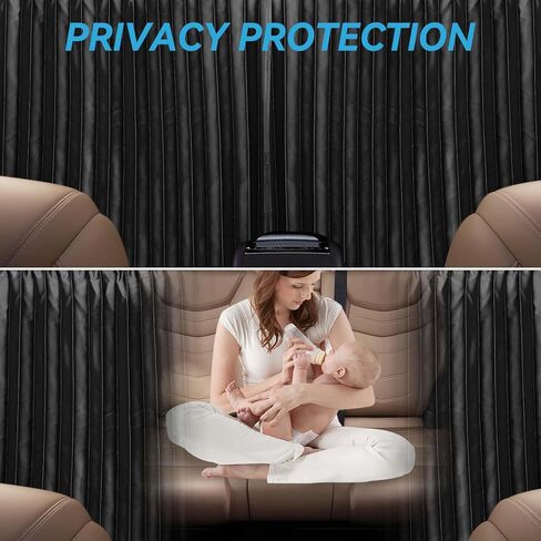 ستارة خصوصية السيارة من MOVINPE، ظل مقسم مغناطيسي - حماية من الأشعة فوق البنفسجية، شاشة الخصوصية، وستائر النوم للسفر والتخييم - سهلة التركيب وقابلة للإزالة in Kuwait