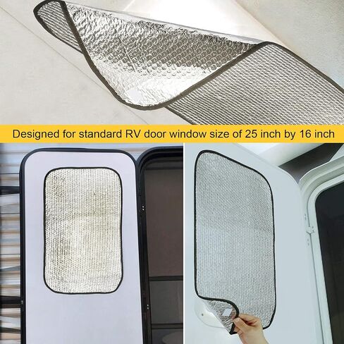 RVNOVUS RV Window Shade - 16X25 Sun Shield Solar Entry Door Window Cover for Trailer Camper Windows in Saudi Arabia