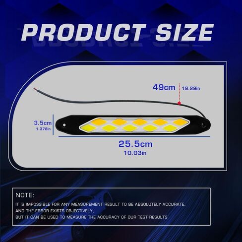 YSY 2Pcs LED Daytime Running Lights COB Fog Lights White Yellow/Amber Flexible Car DRL Turn Signal Light Driving Lamp 12V (Style 1) in Saudi Arabia