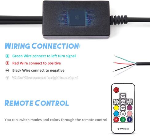 MICTUNING RGB Flexible LED Strip Light Kits, 2 Pcs 18.5 inch Multi Color LED Daytime Running Lights Car Headlight Surface Strip Tube Light Waterproof Neon Turn Signal Lights DRL Switchback Light in Saudi Arabia