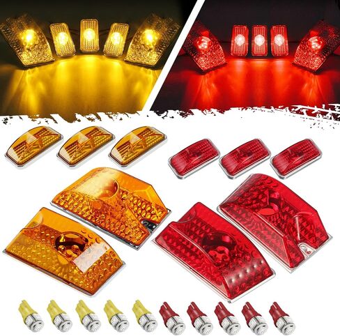 Partsam 10Pcs Replacement for 2003-2009 Hummer H2 and 2005-2009 Hummer H2 SUT Cab Roof Top Clearance Marker Running Lights Front Rear Assembly Kits 264160+ 10Pcs T10 194 168 W5W 5-5050-SMD LED Bulbs in Saudi Arabia