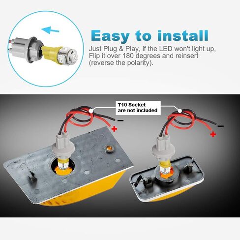 Partsam 10Pcs Replacement for 2003-2009 Hummer H2 and 2005-2009 Hummer H2 SUT Cab Roof Top Clearance Marker Running Lights Front Rear Assembly Kits 264160+ 10Pcs T10 194 168 W5W 5-5050-SMD LED Bulbs in Saudi Arabia