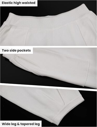 طقم سترة نسائي مكون من قطعتين من Lentta بلوفر محبوك وبنطلون عالي الخصر مع جيوب in Kuwait