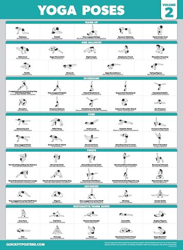 Palace Learning 4 Pack: Yoga Poses Posters Volume 1, 2 & 3 + Stretching Workout Exercise Chart in Saudi Arabia