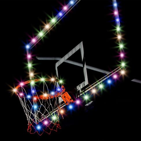 PATIKIL LED Basketball Hoop Light Set, Basketball Rim & Backboard Light Remote Control Light Up Basketball Rim Light for Glow in The Dark Outdoor Luminous Nightlight in Saudi Arabia