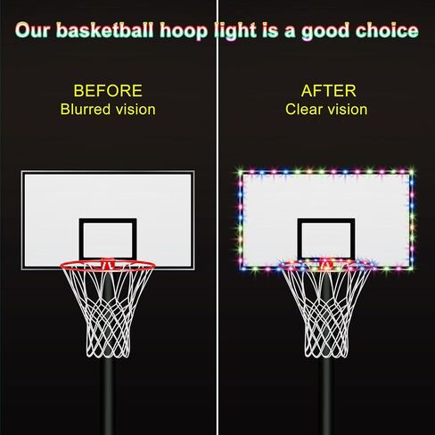 PATIKIL LED Basketball Hoop Light Set, Basketball Rim & Backboard Light Remote Control Light Up Basketball Rim Light for Glow in The Dark Outdoor Luminous Nightlight in Saudi Arabia