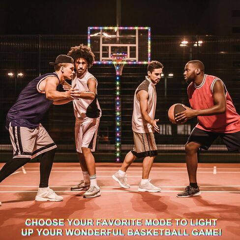 PATIKIL LED Basketball Hoop Light Set, Basketball Rim & Backboard Light Remote Control Light Up Basketball Rim Light for Glow in The Dark Outdoor Luminous Nightlight in Saudi Arabia