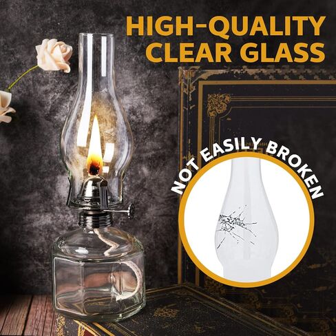 8 Pieces Oil Lamp Chimney 2" x 6 1/2" Glass Chimney Smooth Glass Lamp Shade Replacement Clear Oil Lamp Glass Cover for Hurricane Lamp in Saudi Arabia