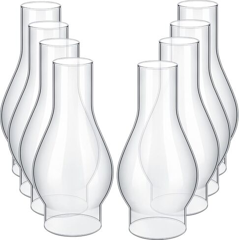 8 Pieces Oil Lamp Chimney 2" x 6 1/2" Glass Chimney Smooth Glass Lamp Shade Replacement Clear Oil Lamp Glass Cover for Hurricane Lamp in Saudi Arabia