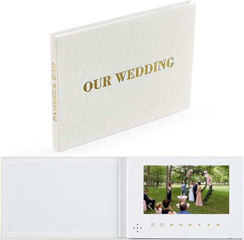 Eternal Love : Our Wedding Video Book（Beige）- Luxury Linen Bound Album with 7" Display, 4GB Memory, Rechargeable Battery. Cherish Every Moment - JTRF in Saudi Arabia