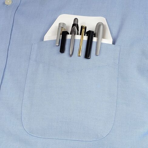 5x Flat White Flappy Super Duper Thick Pocket Protectors - Ideal for shirts and lab coat front pockets - Hold Pens, Cards, Notebooks in Saudi Arabia