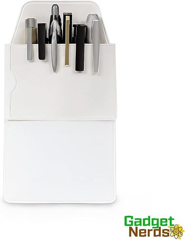 5x Flat White Flappy Super Duper Thick Pocket Protectors - Ideal for shirts and lab coat front pockets - Hold Pens, Cards, Notebooks in Saudi Arabia