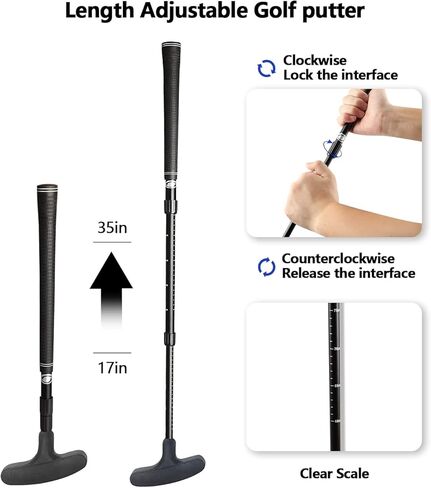 مضرب جولف صغير من Asyxstar - مضارب جولف للرجال الذين يستخدمون اليد اليمنى أو مضرب الجولف باليد اليسرى للأطفال والنساء مجموعة نوادي الجولف الصغيرة - مضارب جولف قابلة للتعديل في اتجاهين مع 5 كرات لممارسة الجولف in Kuwait